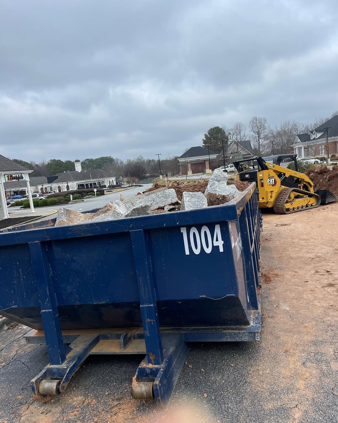 Loaded 30 yard dumpster rental ready for pickup in Dunwoody GA